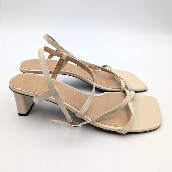 Frame Le Braxton Strappy Sandal Women's Square Toe Cream Size US8 EU38.5 - Picture 3 of 11